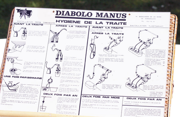 Affiche explicative plastifiée Diabolo Manus Hygiène de la Traite des vaches