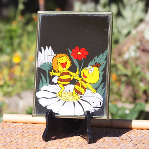 Petit miroir vintage Maya l'Abeille TF1 ( 1978 )