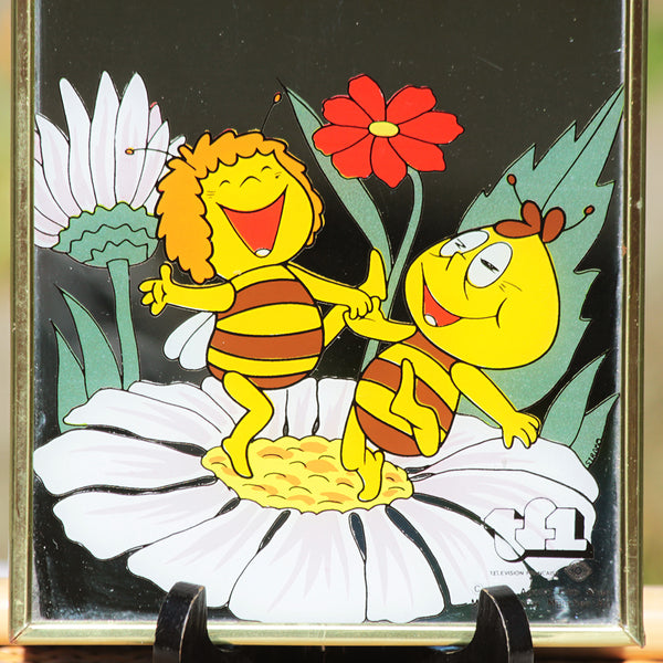 Petit miroir vintage Maya l'Abeille TF1 ( 1978 )