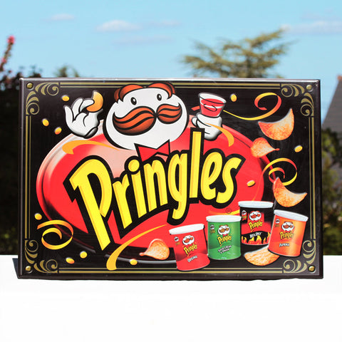 Plaque publicitaire Pringles en tôle lithographiée