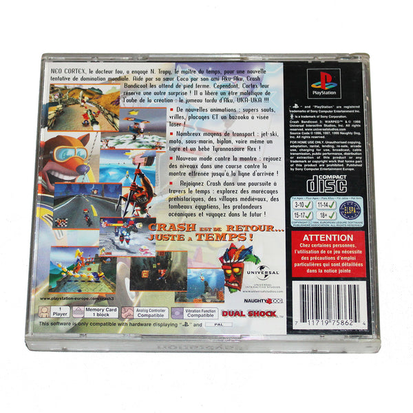 Jeu vidéo Playstation PS1 PAL Crash Bandicoot Warped complet Black Label