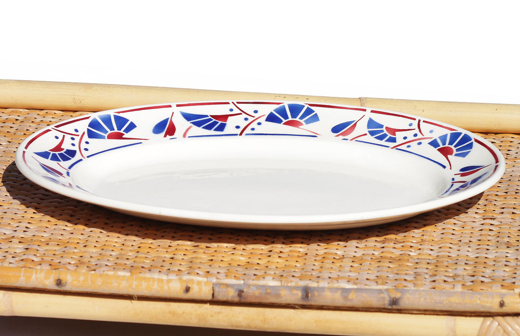 Ancien Plat ovale - Faïence - Terre de fer - Fenal - Badonviller - Modèle Bale - Arts de la table Ancien Plat ovale - Faïence - Terre de fer - Fenal - Badonviller - Modèle Bale - Arts de la table