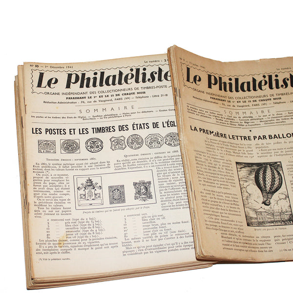 Ensemble de 57 journaux / magazines / revues Le Philatéliste des années 1940