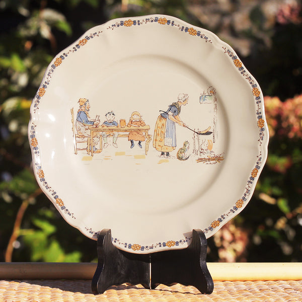 Assiette plate 25.5 cm en faïence de Sarreguemines modèle Enfants Richard ( à l'unité )