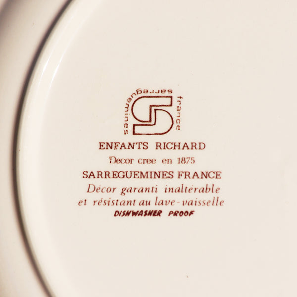 Assiette plate 25.5 cm en faïence de Sarreguemines modèle Enfants Richard ( à l'unité )