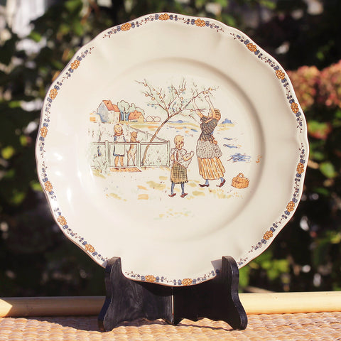 Assiette plate 25.5 cm en faïence de Sarreguemines modèle Enfants Richard ( à l'unité )