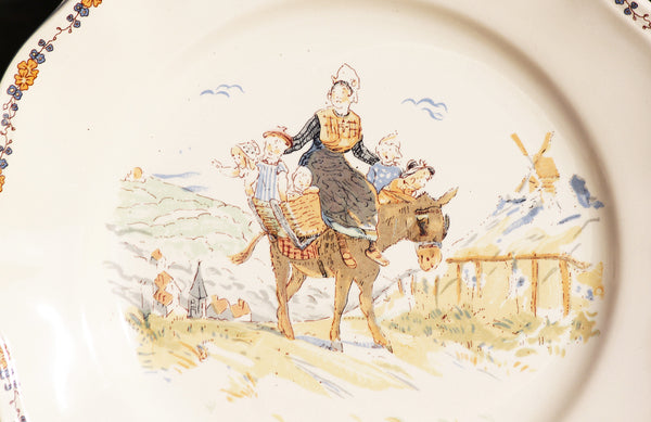 Assiette plate 25.5 cm en faïence de Sarreguemines modèle Enfants Richard ( à l'unité )