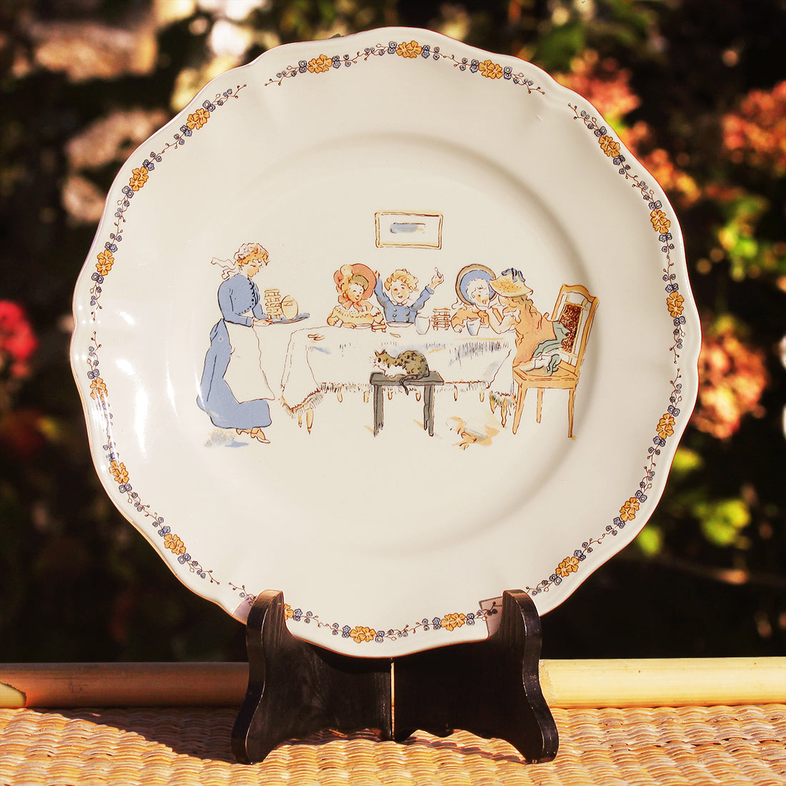 Assiette plate 25.5 cm en faïence de Sarreguemines modèle Enfants Richard ( à l'unité )