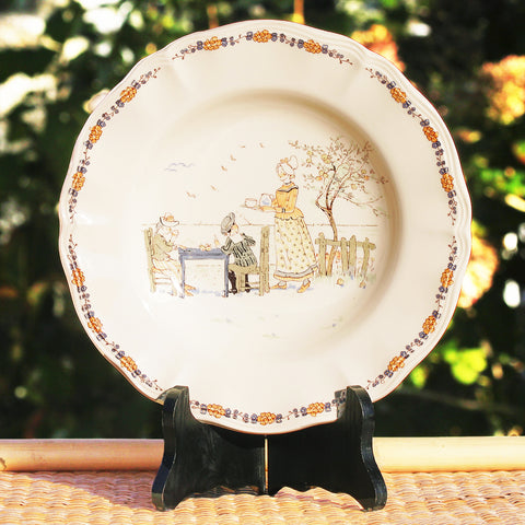 Assiette creuse 23 cm en faïence de Sarreguemines modèle Enfants Richard ( à l'unité )