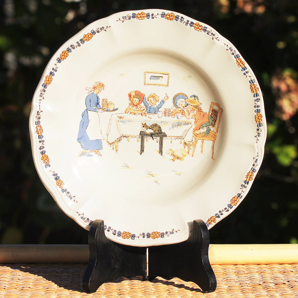 Assiette creuse 23 cm en faïence de Sarreguemines modèle Enfants Richard ( à l'unité )