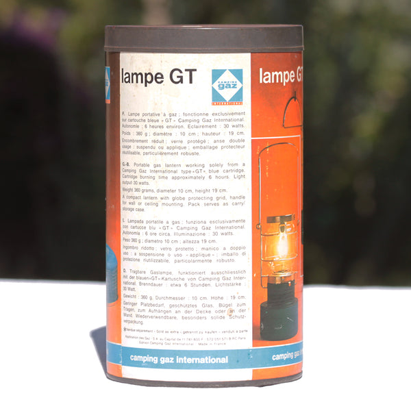 Lampe portative GT à gaz Camping Gaz vintage en boîte