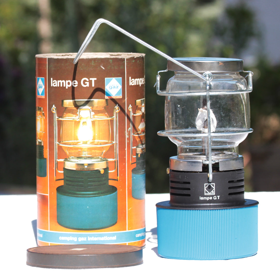 Lampe portative GT à gaz Camping Gaz vintage en boîte