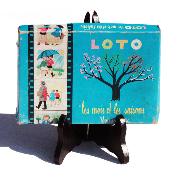 Boîte de jeu éducative Volumetrix vintage " Loto les mois et les saisons "