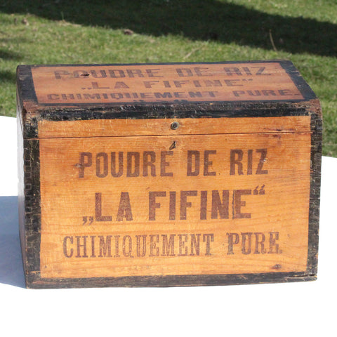 Ancienne boîte publicitaire en bois Poudre de Riz " La Fifine "