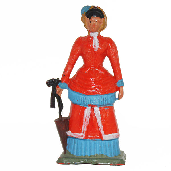 Figurine plastique Starlux femme du shérif orange Far West