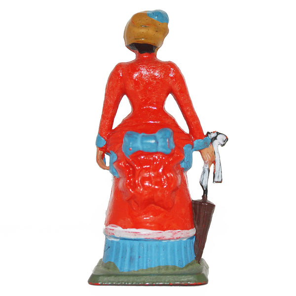 Figurine plastique Starlux femme du shérif orange Far West