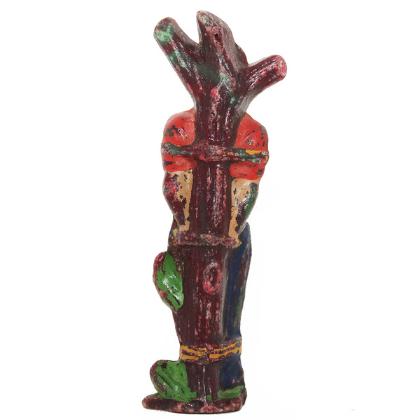 Figurine plastique prisonnier attaché au poteau de torture indien