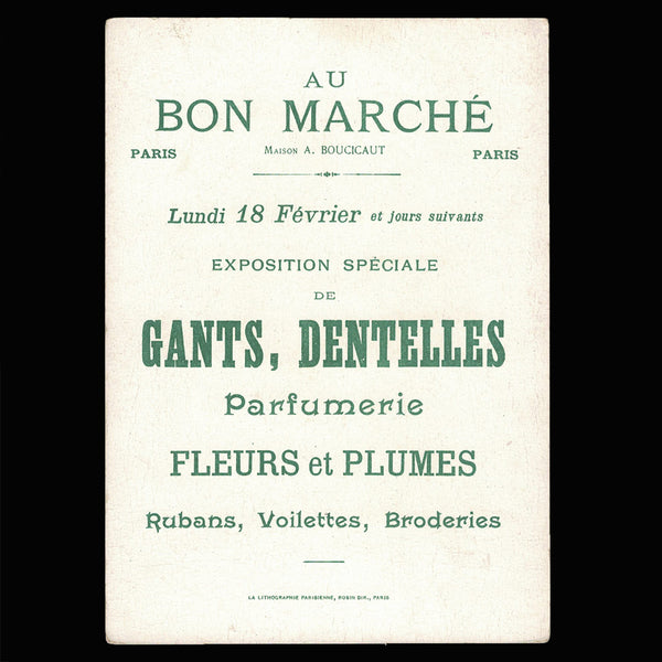 Série complète de 6 anciennes chromos publicitaires Au Bon Marché l'Oiseau Bleu