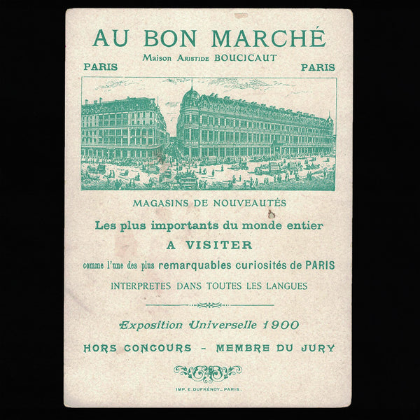 Série complète de 6 anciennes chromos publicitaires Au Bon Marché l'Oiseau Bleu