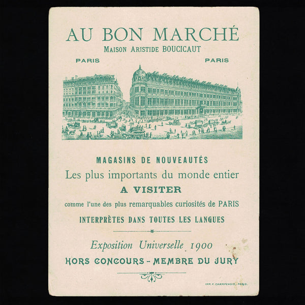 Série de 4 anciennes chromos publicitaires Au Bon Marché Robinson Crusoé