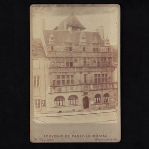 Photo ancienne collée sur carton Souvenir de Paray le Monial l'Hotel de Ville