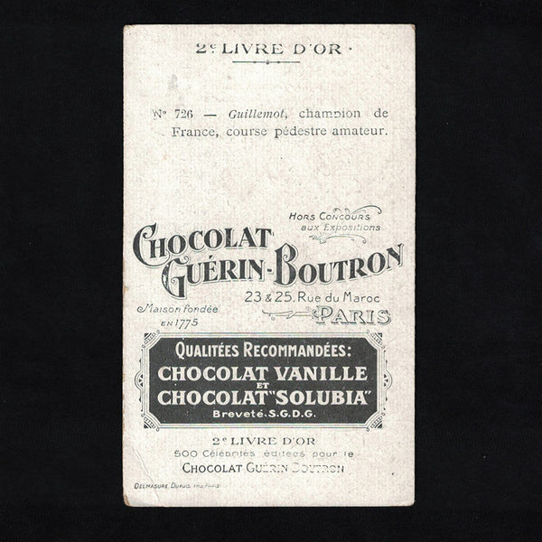 Ancienne chromo publicitaire Guérin Boutron Célébrités 726 Guillemot