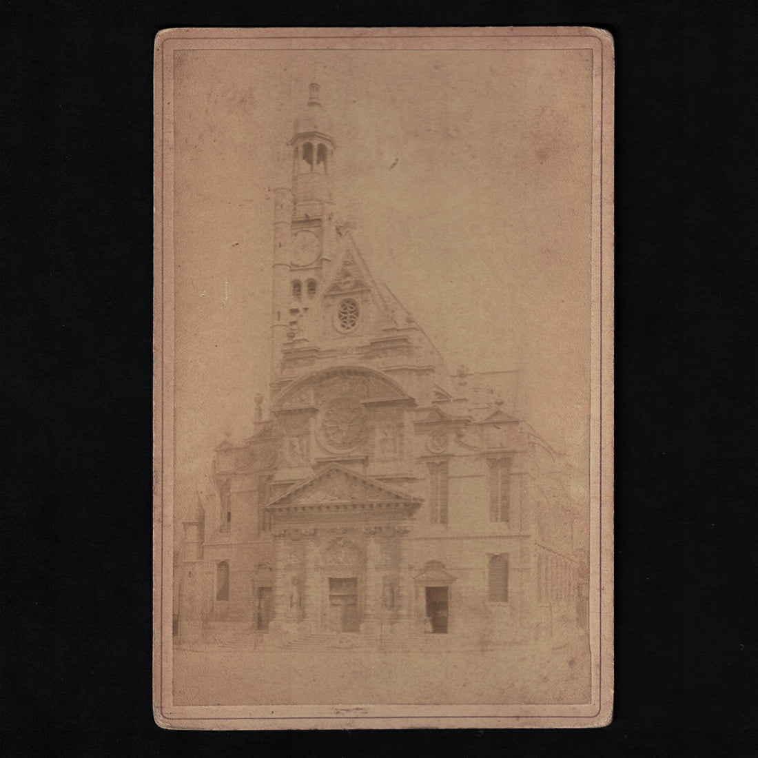 Photo ancienne collée sur carton Paris Église St Etienne du Mont