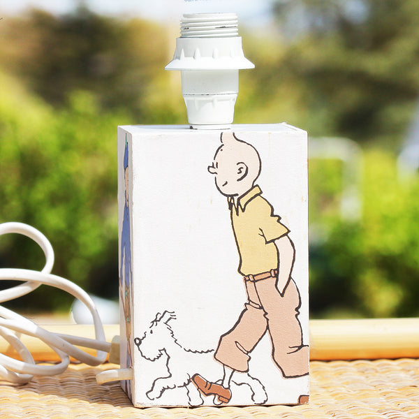 Petit pied de lampe de chevet vintage Tintin